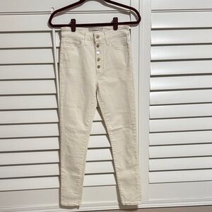 Joe's Jeans High Rise Cream Button-Fly Jeans